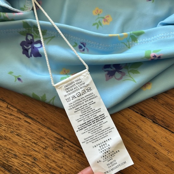 O-Mighty Flower Power Baby Blue Floral Mini Skirt Size Medium - Picture 11 of 11